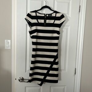 Black and white striped dress